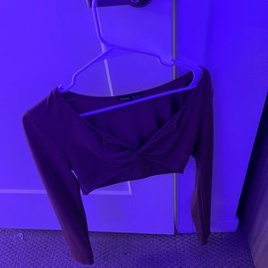 Cropped twist brown party top